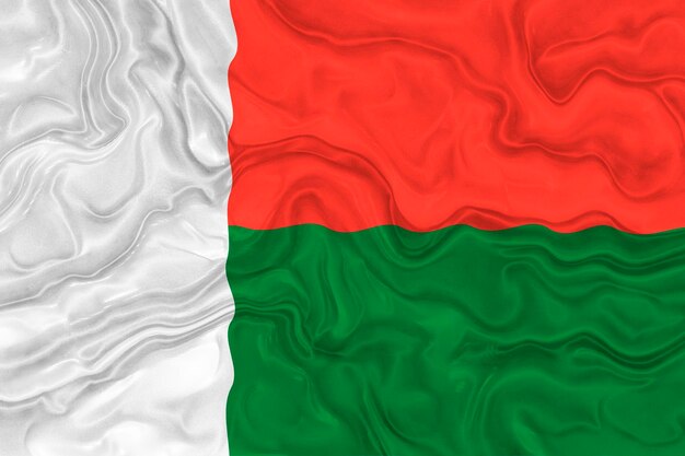 Bandiera nazionale del Madagascar Sfondo con bandiera del Madagascar