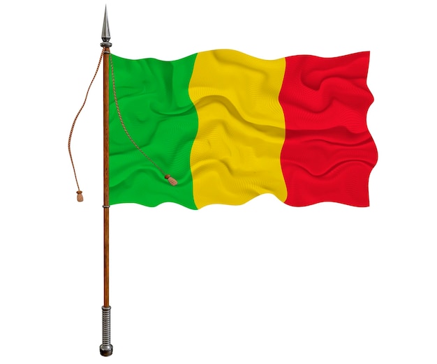 Bandiera nazionale del Mali Sfondo con bandiera del Mali