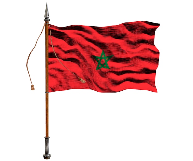 Bandiera nazionale del Marocco Sfondo con bandiera del Marocco