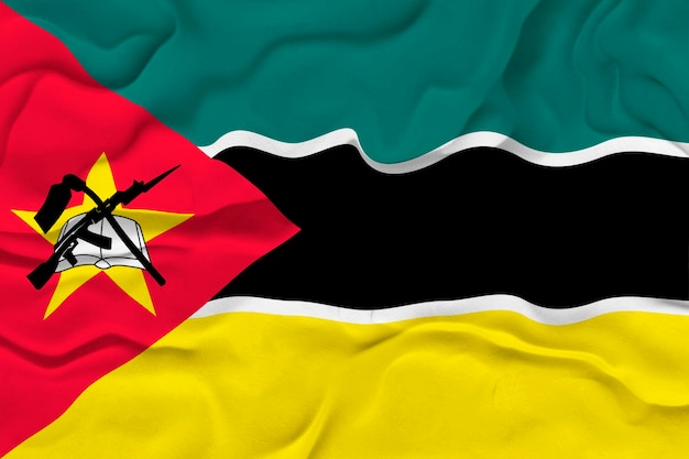 Bandiera nazionale del Mozambico Sfondo con bandiera del Mozambico