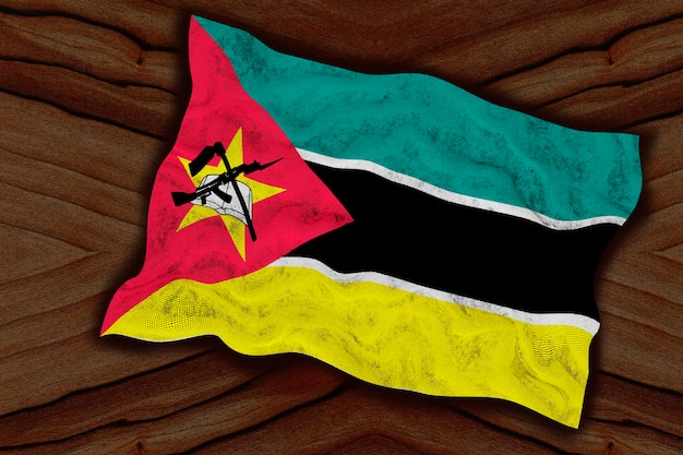 Bandiera nazionale del Mozambico Sfondo con bandiera del Mozambico
