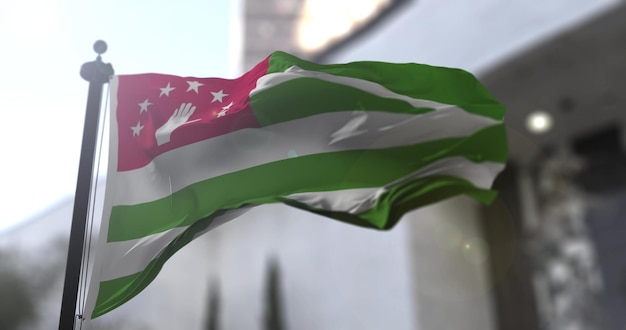 Bandiera nazionale dell'Abkhazia Bandiera sventolante del paese dell'Abkhazia Politica e illustrazione delle notizie