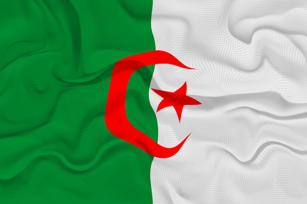 Bandiera nazionale dell'Algeria Sfondo con bandiera dell'Algeria