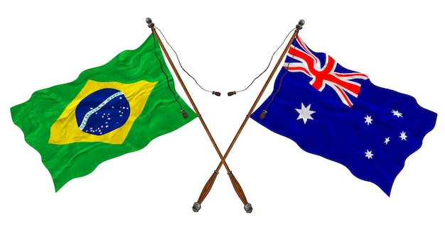 Bandiera nazionale dell'Australia e del Brasile Sfondo per i progettisti