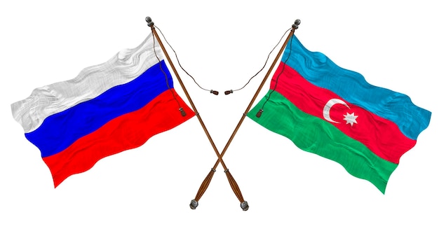 Bandiera nazionale dell'Azerbaigian e della Russia Sfondo per i progettisti