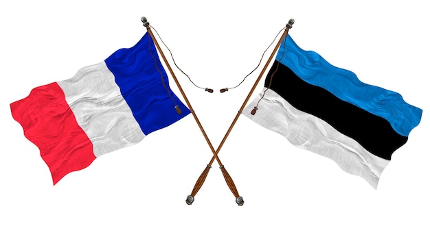 Bandiera nazionale dell'Estonia e della Francia Sfondo per i progettisti