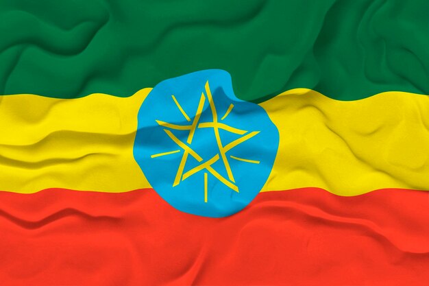 Bandiera nazionale dell'Etiopia Sfondo con bandiera dell'Etiopia