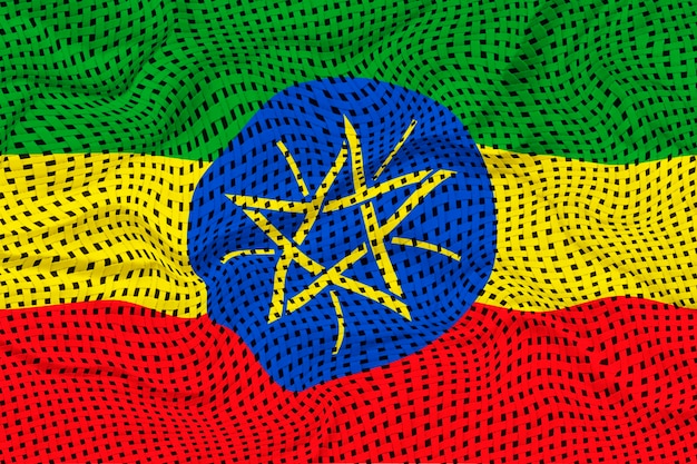 Bandiera nazionale dell'Etiopia Sfondo con bandiera dell'Etiopia