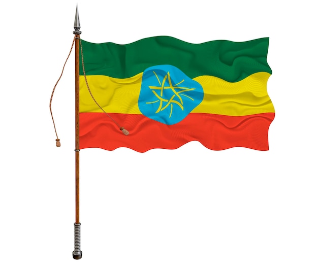 Bandiera nazionale dell'Etiopia Sfondo con bandiera dell'Etiopia