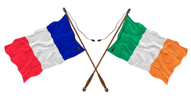 Bandiera nazionale dell'Irlanda e della Francia Sfondo per i progettisti