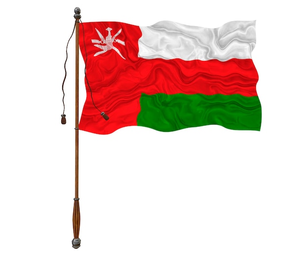 Bandiera nazionale dell'Oman Sfondo con la bandiera dell'Oman