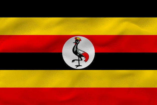 Bandiera nazionale dell'Uganda Sfondo con bandiera dell'Uganda