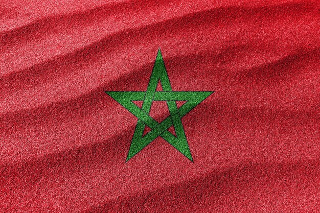 Bandiera nazionale della bandiera della sabbia del Marocco