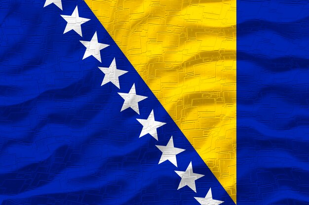 Bandiera nazionale della Bosnia ed Erzegovina Sfondo con bandiera della Bosnia ed Erzegovina