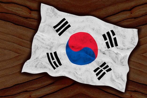 Bandiera nazionale della Corea del Sud Sfondo con la bandiera della Corea del Sud