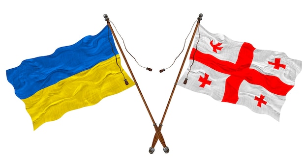 Bandiera nazionale della Georgia e dell'Ucraina Sfondo per i progettisti