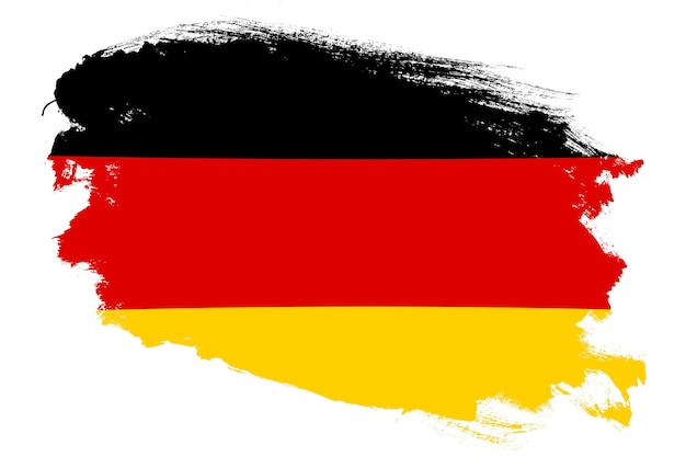 Bandiera nazionale della Germania su sfondo bianco testurizzato pennello tratto grunge
