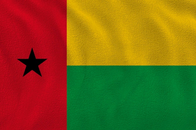 Bandiera nazionale della Guinea Bissau Sfondo con bandiera della Guinea Bissau