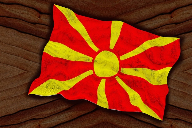 Bandiera nazionale della Macedonia Sfondo con bandiera della Macedonia