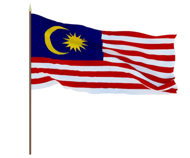 Bandiera nazionale della Malesia Sfondo per editori e designer Festa nazionale