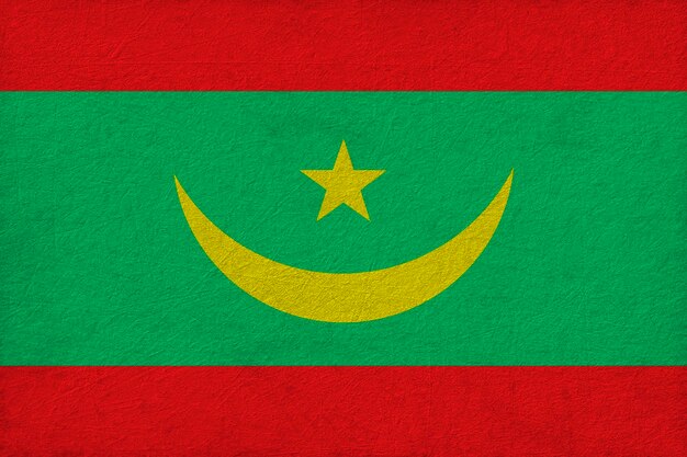 Bandiera nazionale della Mauritania Sfondo con bandiera della Mauritania