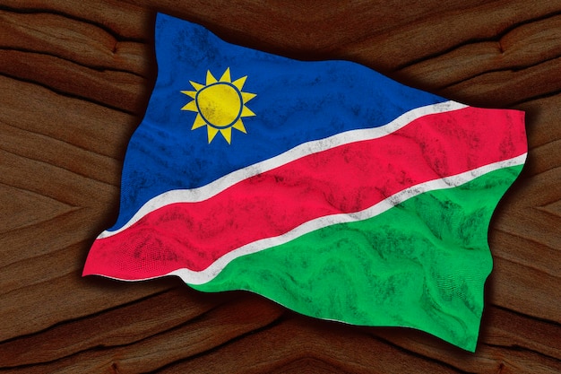 Bandiera nazionale della Namibia Sfondo con bandiera della Namibia