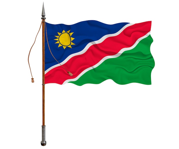 Bandiera nazionale della Namibia Sfondo con bandiera della Namibia