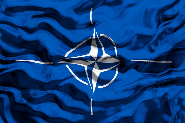 Bandiera nazionale della NATO Sfondo con la bandiera della NATO