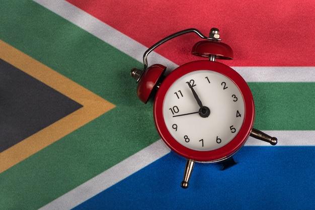 Bandiera nazionale della Repubblica del Sud Africa e sveglia