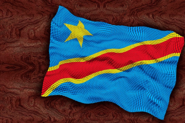 Bandiera nazionale della Repubblica Democratica del Congo Sfondo con la bandiera della Repubblica Democratica del Congo