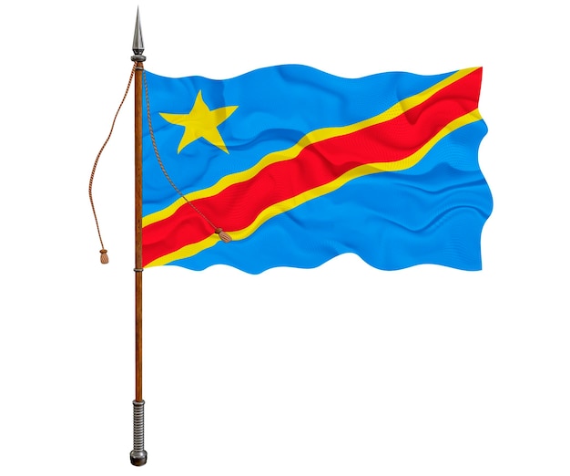 Bandiera nazionale della Repubblica Democratica del Congo Sfondo con la bandiera della Repubblica Democratica del Congo