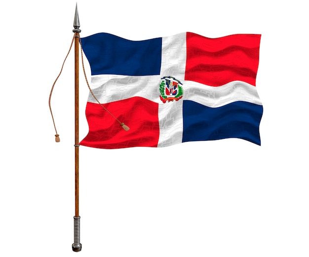 Bandiera nazionale della Repubblica Dominicana Sfondo con bandiera della Repubblica Dominicana