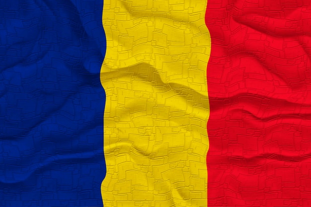 Bandiera nazionale della Romania Sfondo con bandiera della Romania