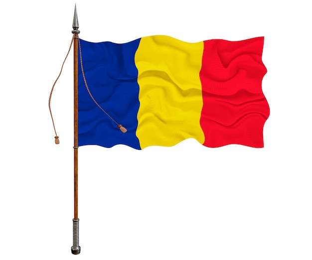 Bandiera nazionale della Romania Sfondo con bandiera della Romania