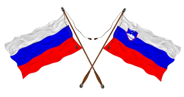 Bandiera nazionale della Slovenia e della Russia Sfondo per i progettisti