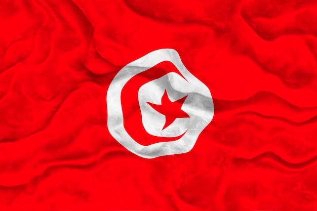 Bandiera nazionale della Tunisia Sfondo con bandiera della Tunisia