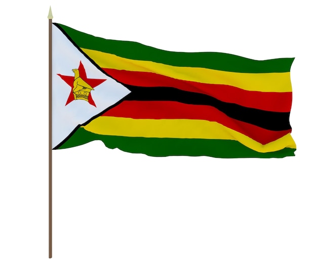 Bandiera nazionale dello Zimbabwe Sfondo per editori e designer Festa nazionale