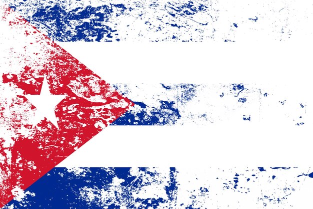 Bandiera nazionale di cuba con texture. modello per il design