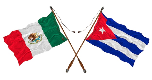 Bandiera nazionale di Cuba e Messico Sfondo per i progettisti
