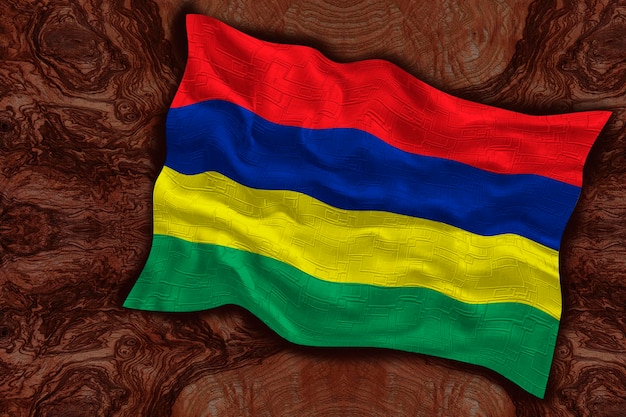 Bandiera nazionale di Mauritius Sfondo con bandiera di Mauritius