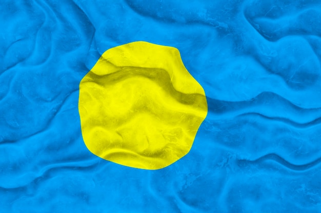 Bandiera nazionale di Palau Sfondo con bandiera di Palau
