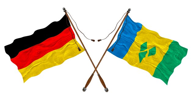 Bandiera nazionale di Saint Vincent e Germania Sfondo per i progettisti