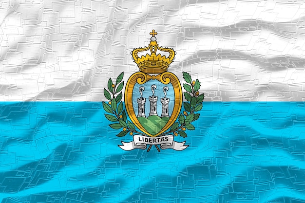 Bandiera nazionale di San Marino Sfondo con bandiera di San Marino