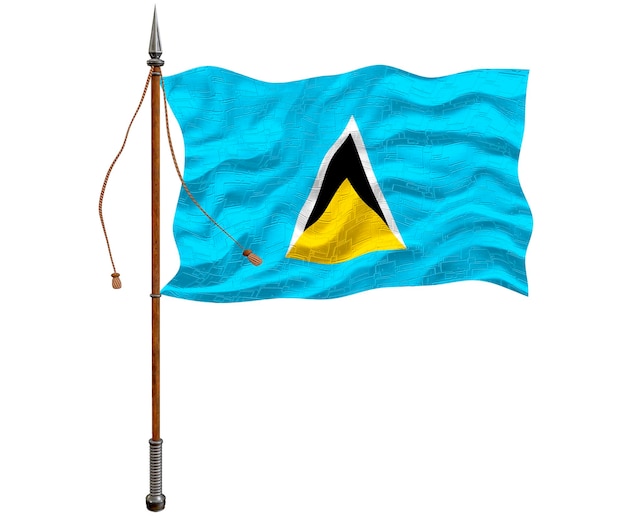 Bandiera nazionale di Santa Lucia Sfondo con bandiera di Santa Lucia
