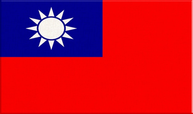 Bandiera nazionale di Taiwan tessuto sfondo tessile Segno ufficiale dello Stato di Taiwan