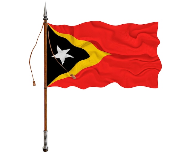 Bandiera nazionale di Timor orientale Sfondo con la bandiera o di Timor orientale
