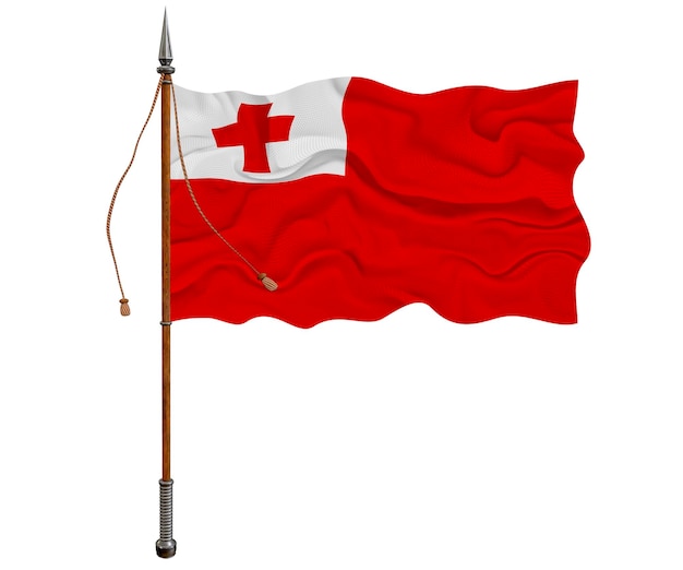 Bandiera nazionale di Tonga Sfondo con bandiera di Tonga