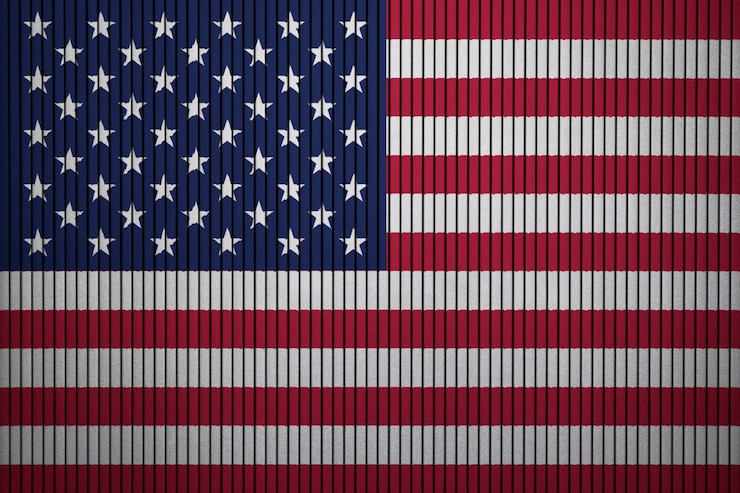 Foto bandiera nazionale dipinta degli stati uniti d&#39;america su un muro di cemento