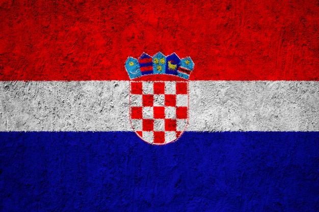 Bandiera nazionale dipinta della Croazia su un muro di cemento