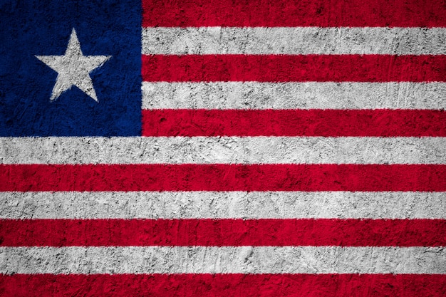 Bandiera nazionale dipinta della Liberia su un muro di cemento